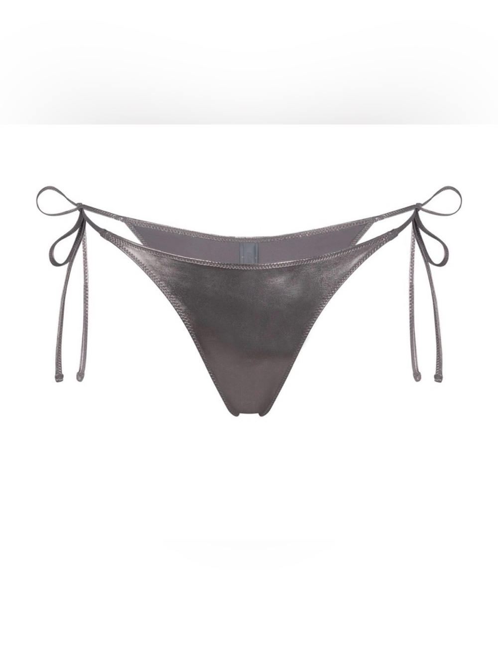 SKIMS Swim Skimpy Sexy Tie Metallic Bikini Bottom NWT 3X Carbon Color